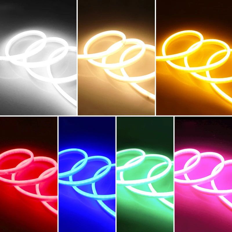 Green 360° Round LED Neon Rope Light Strip Waterproof In/outdoor Decor 110V/220V 