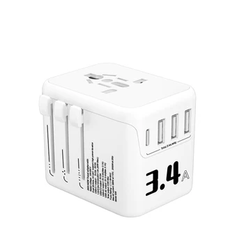 3.4A Travel Best Selling  Power Charger All In One Travel Adapter Power Supply Adapter International Universal For Amazon Iphone