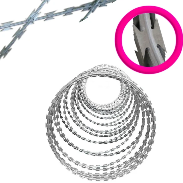 Supplier Price Hot Dipped Galvanized Razor Barbed Wire Prop Barbed Wire Fence For Farm Barbed Wire Fence
