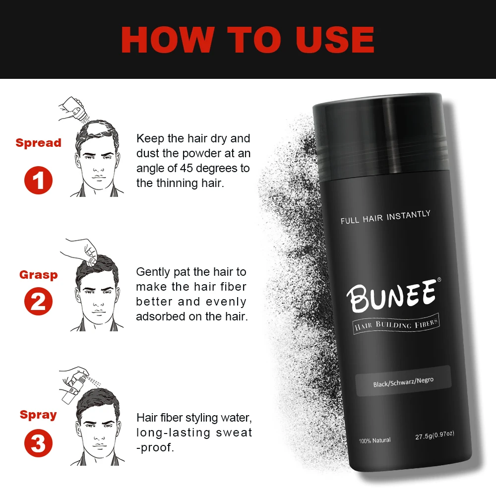 Hair Building Fibers 50g Powder for Thinning Hair Men Women Amazon.com: Bioguardiome Hair Building Fiber Refill Bag  main image 4