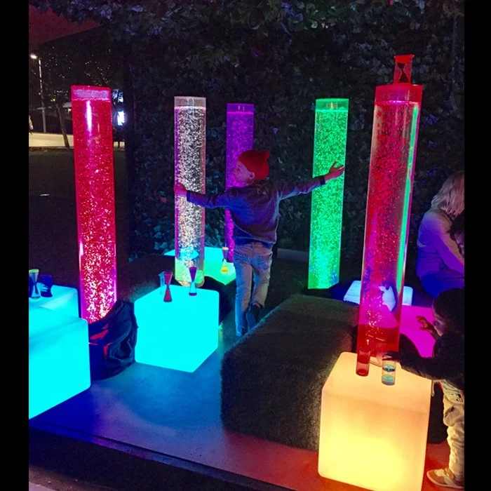 Party Decorations Large Round Column Colour Changing Led Water Bubble Lamp