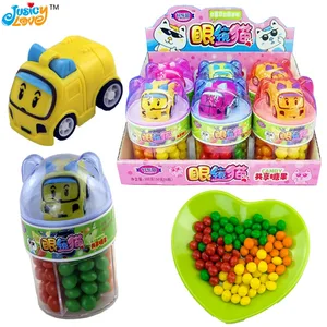 Wholesales Funny Cartoon Car Toys With Fruit Hard Candy for Kids