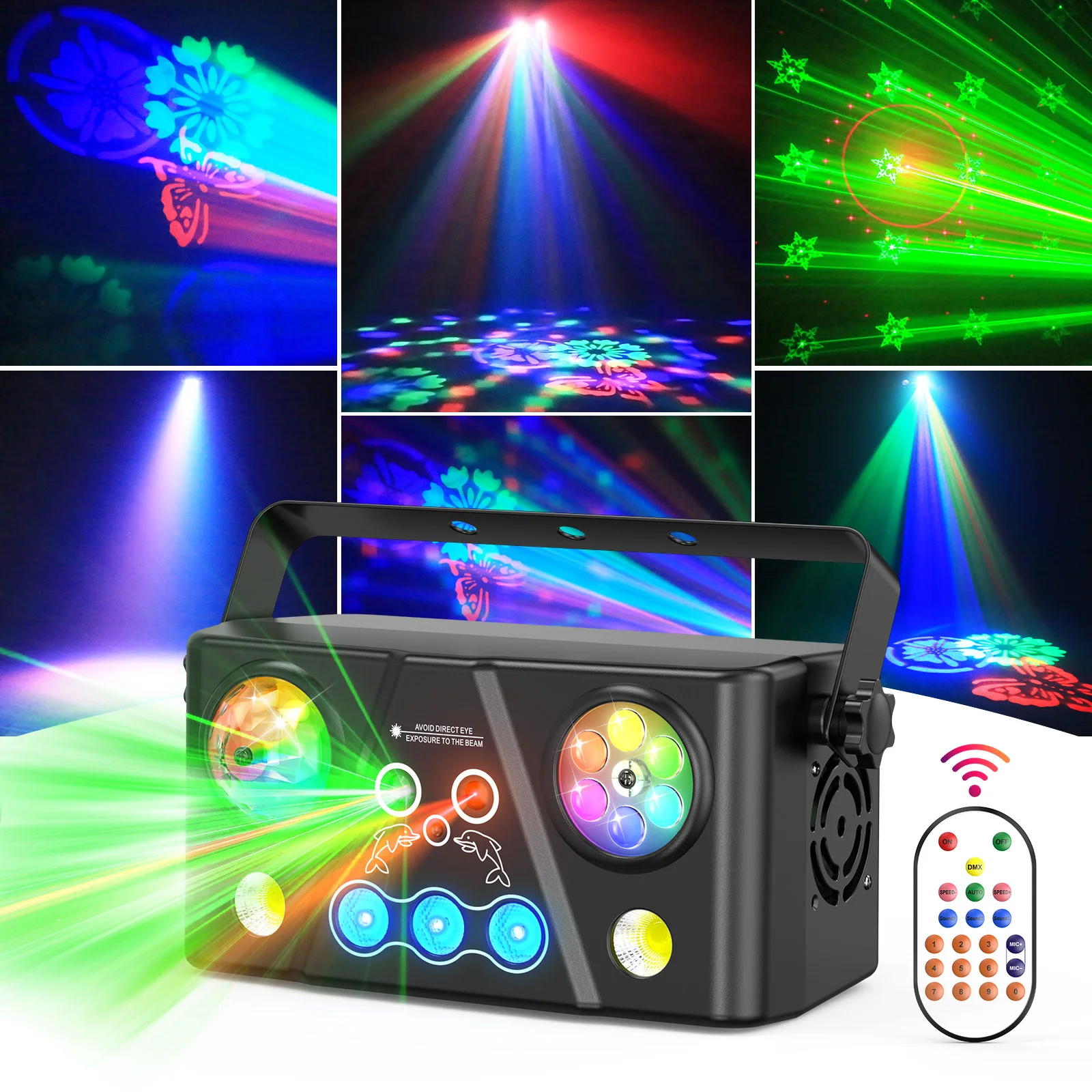 40W RGB LED Bee Eye Stage Magic Ball Effect Lights With Remote Control for Disco DJ KTV Party Red Green Laser Lights