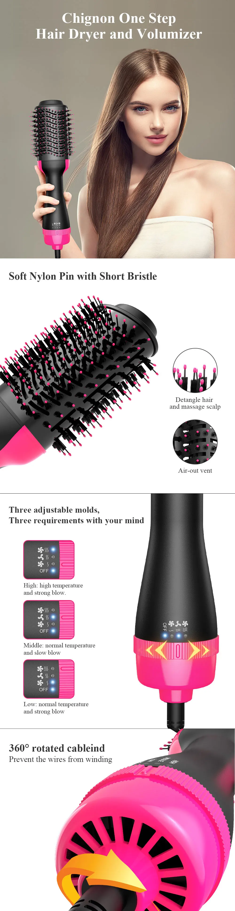 2021 Best Selling Revlon Rotating Brush Brush Long Hair Hair Dryer