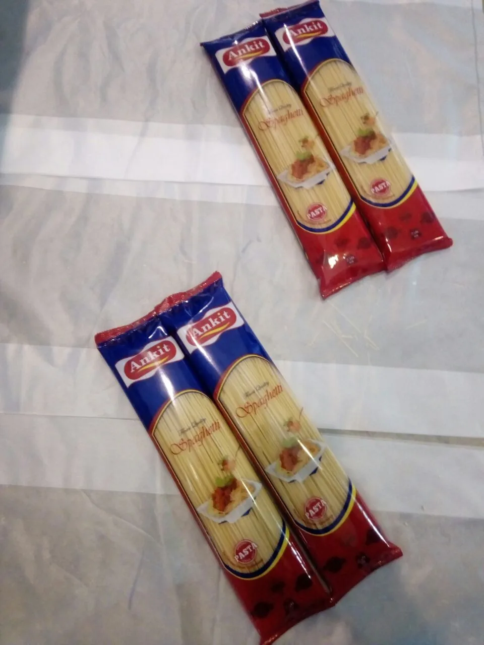 Egyptian Ankit Brand Spaghetti Pasta 500gm Hard Wheat Dried Refined Box Bag Packaging Halal Certified 6-9 Min Cooking Time