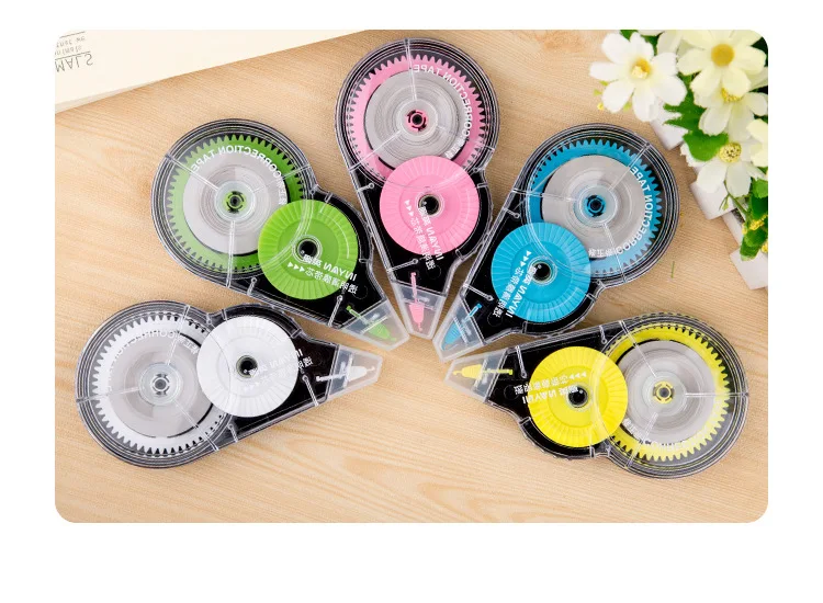 Оптовая продажа креативный стираемый клей 5 мм * 12 м Корректирующая лента свежая двусторонняя липкая Геометрическая моделирующая