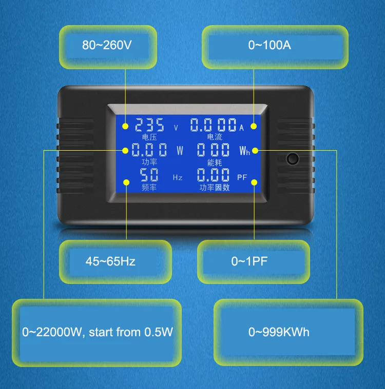 Peacefair PZEM-025 0-300v DC Digital Energy Meter LCD Display Panel Bidirection Ammeter Voltmeter Kwh Power Wattmeter Monitor - 1420