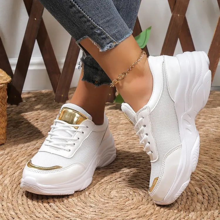 2024 Summer New Breathable Wedge Mesh Women Casual Sports Shoes