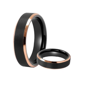 Two Tone Rose Gold Custom Jewelry Men Matt Brushed Tungsten Band Mens Jewelry Titanium Wedding Ring