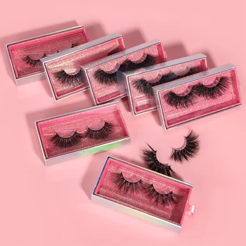 Wholesale 3D Mink Lashes Strips Custom Packaging Cruelty Free 25mm Lashes Eyelashes