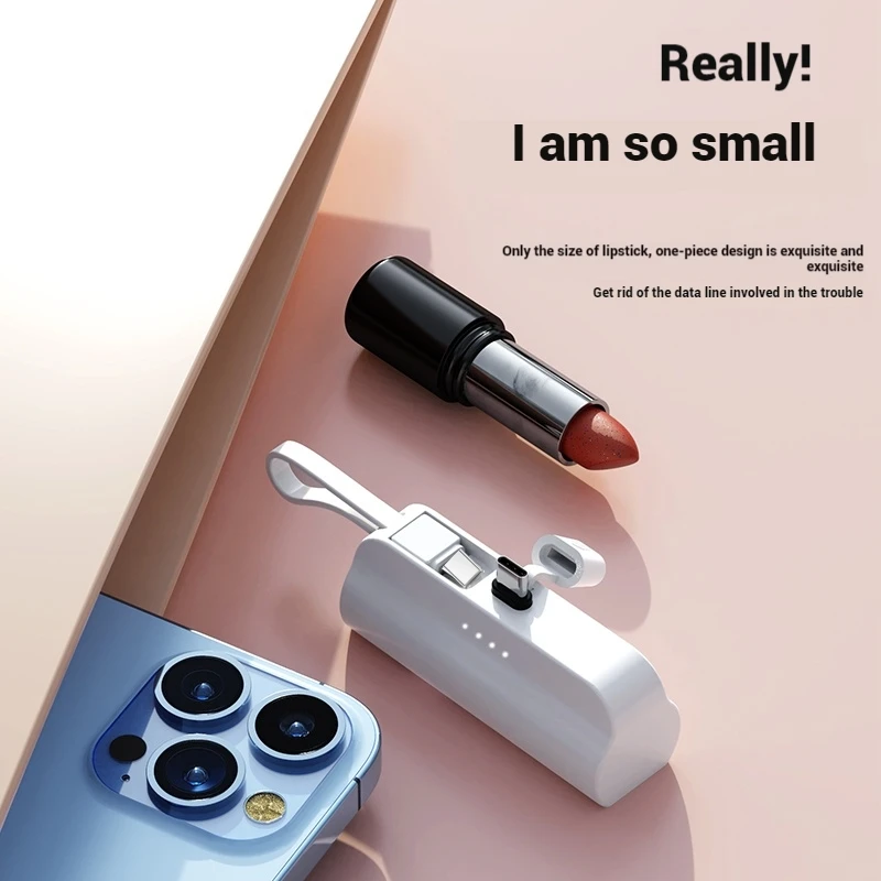 New Design Light Mini Small 3000mAh Emergency Charging Battery Pack Capsule Lipstick Design Portable Charger Power Bank 5000mAh