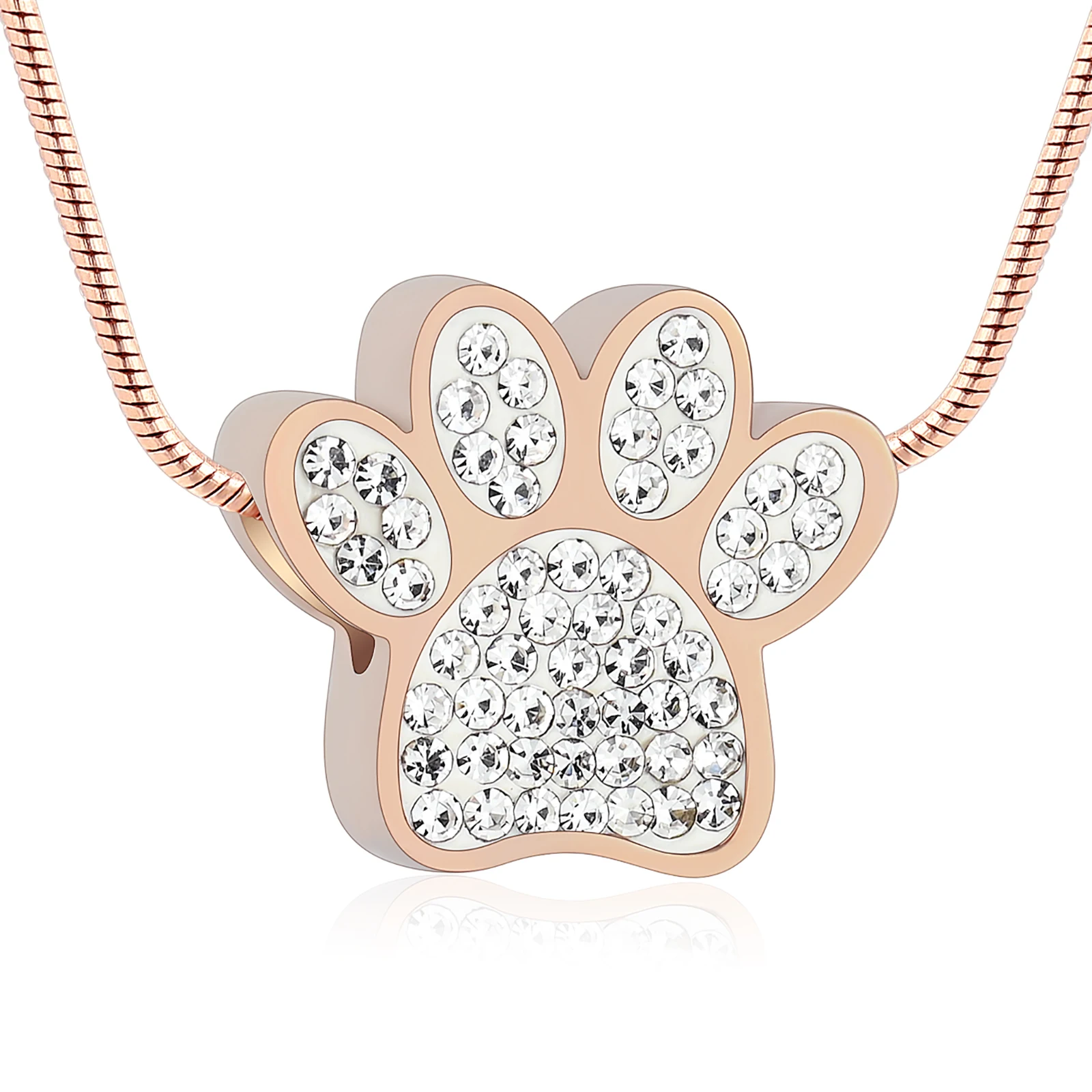 Pet Paw Print Urn Necklace For Ashes Cremation Jewelry For Dog/cat
