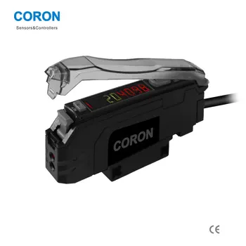 CORON GF8R Photoelectric Sensor Fast Response Optical Fiber Amplifier Double Segment Display Red LED NPN for Fiber Optic Cable