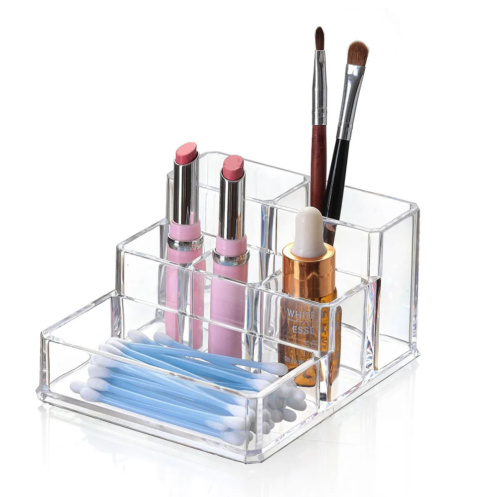 Cross Border Multi-Compartment Transparent Jewelry Storage Case Rectangular Display Makeup Organizers