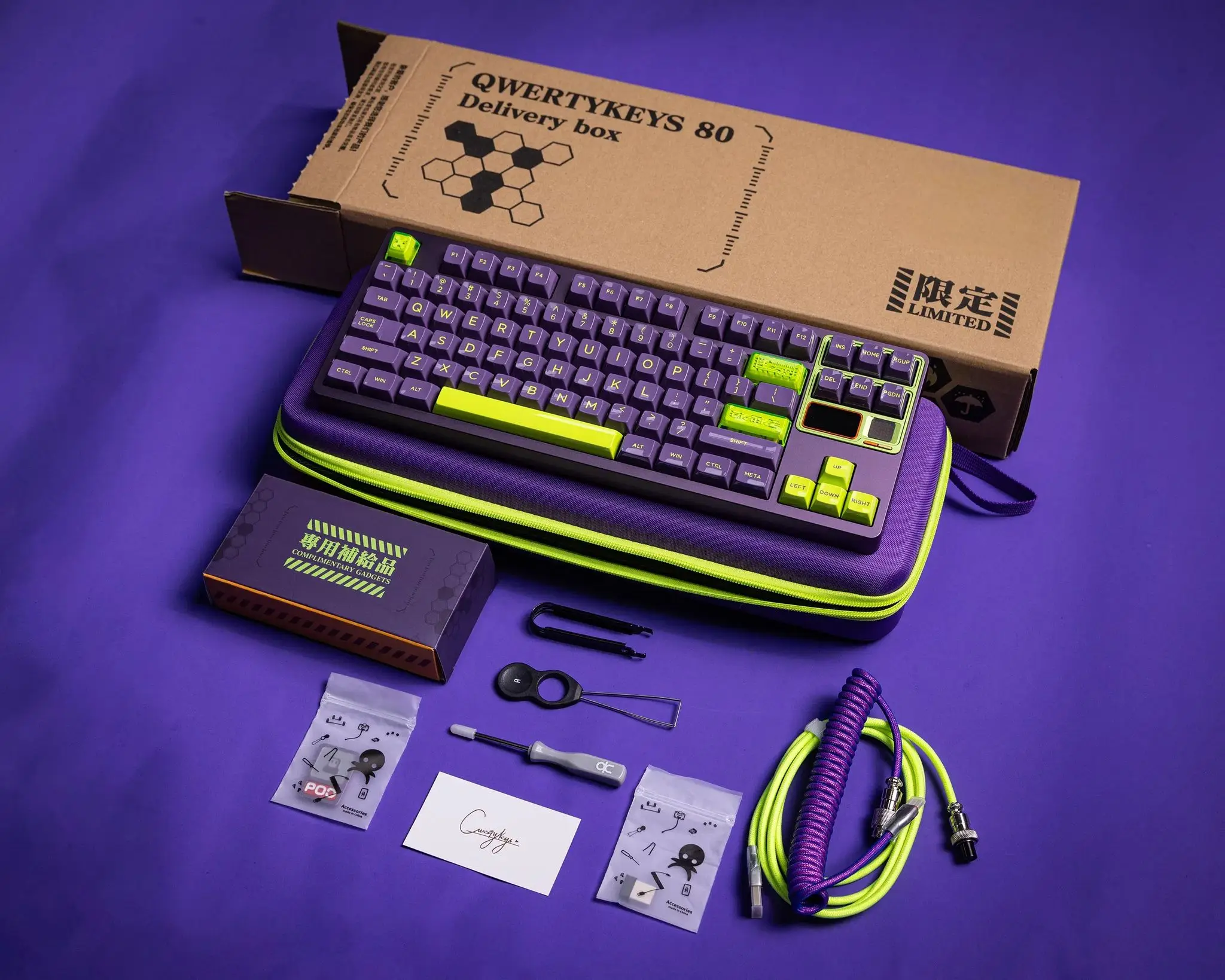 QK80 Mk2 Anodized Silver CNC Aluminum RGB Backlit Keyboard