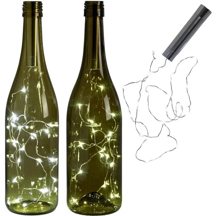 Multicolor Led Wine Bottle String Lights Battery Powered 20LED Bottle Cork Lights Starry Fairy String Lights