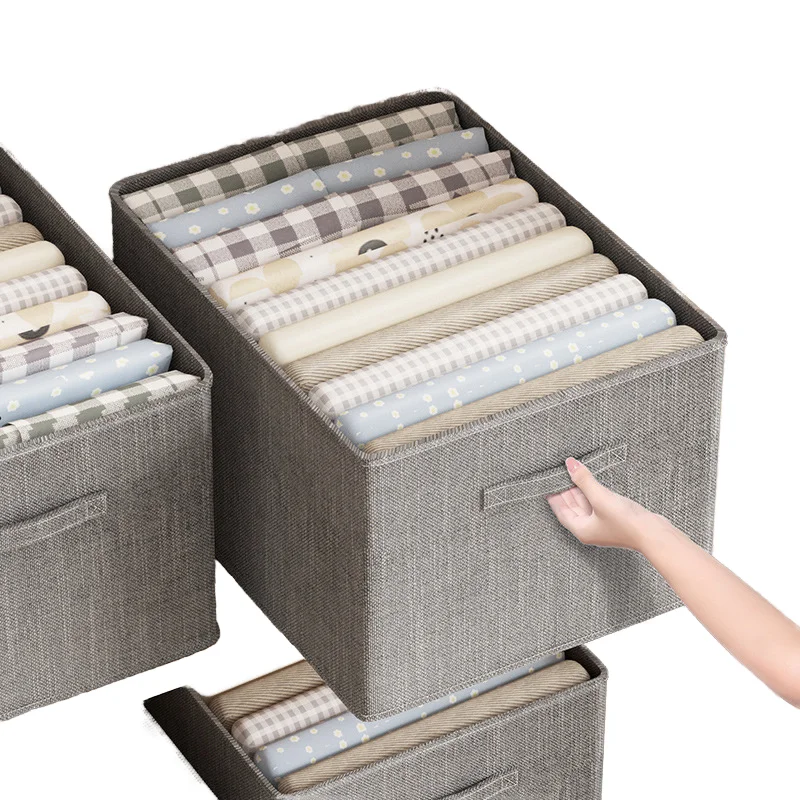 Large Eco-Friendly Rectangle Household Linen Storage Box Modern Foldable Waterproof Drawer-Type Clothing Organizer Sorting Extra
