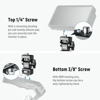 NEEWER Adjustable Tilt Damping Camera Monitor Mount With Cold Shoe Anti Twist 1/4" Screw for 5" & 7" Field Monitor detail image