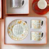 Feuilles-2 tasses 2 soucoupes-230