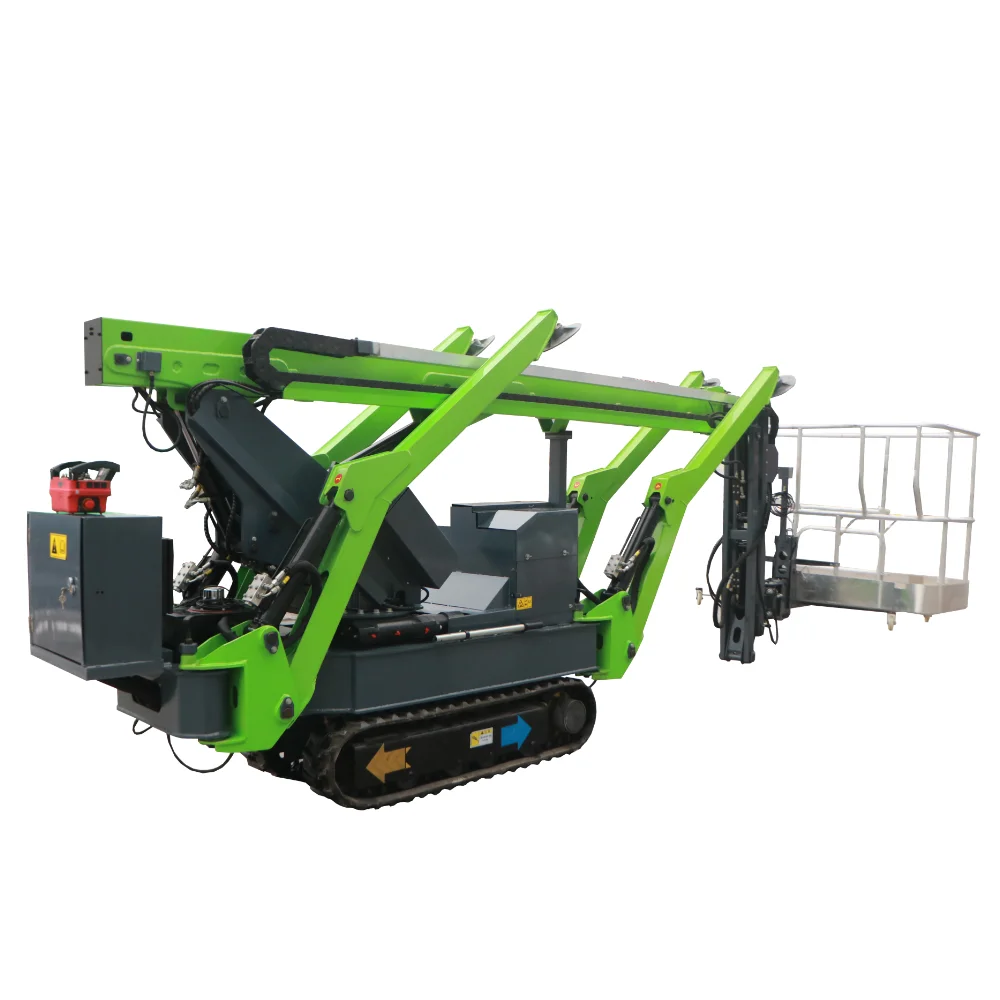 Aerial Work Platform with Spider Legs  Compact Crawler Lift Telescopic Boom Lift with Spider Design