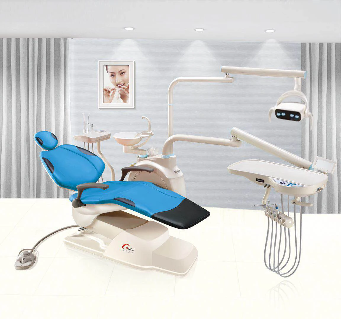 Hot sale dental chair with strong weak suction filter LED light dental lab clinic with dentist chair Best Price details