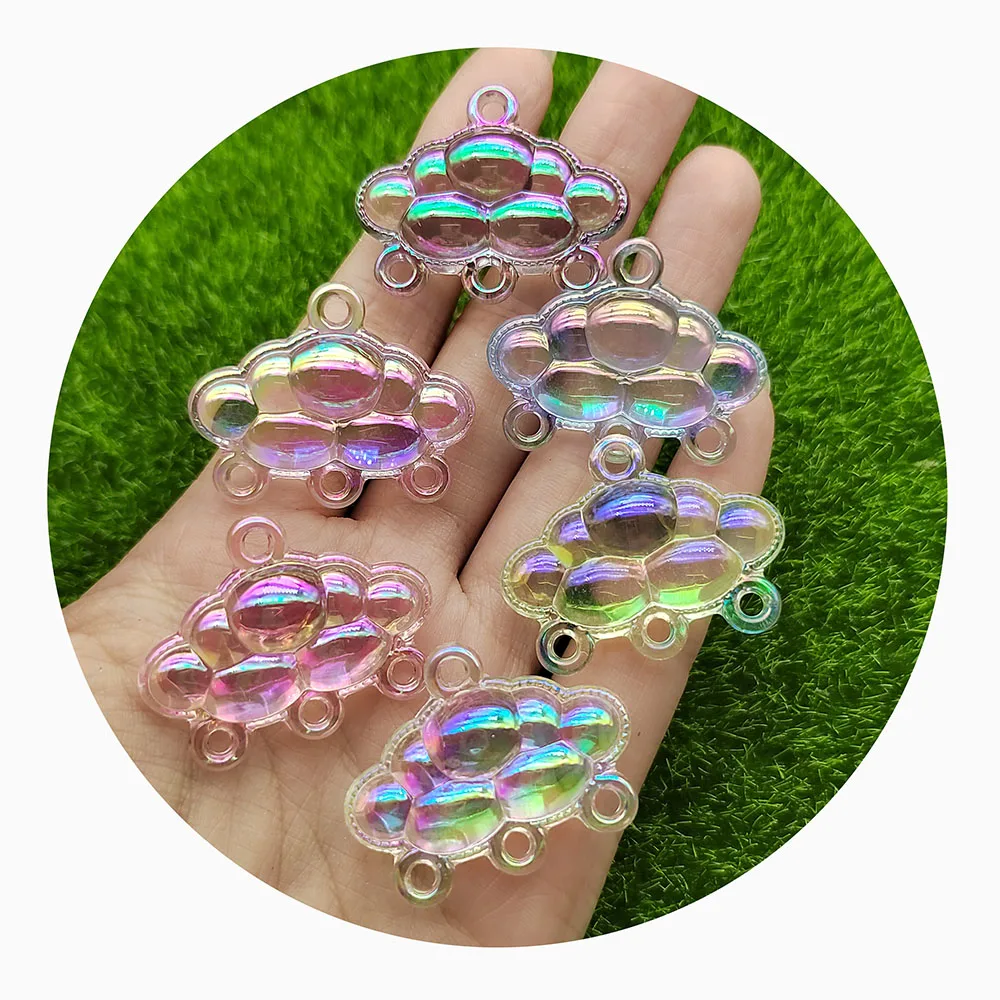 Rainbow Cloud Rainbow Charms For Jewelry Making Colorful 3D