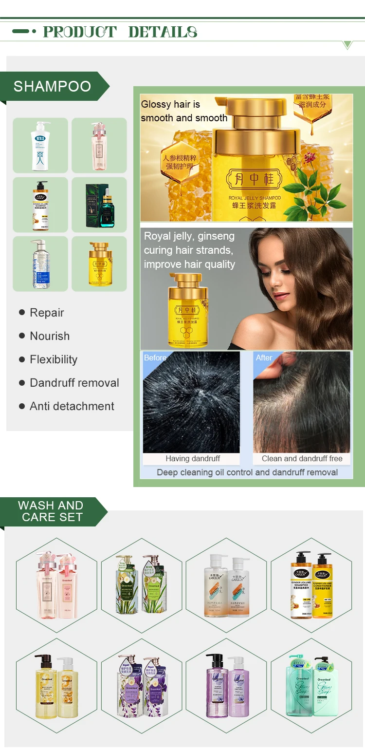 China Manufacturer Hair Care Hair Growth Prevents Hair Loss Promotes Bee Royal Jelly Shampoo supplier