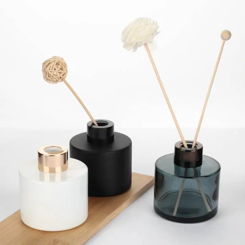 White Round Fragrance Reed Diffuser Empty Glass Bottle 50ml 100ml 150ml Luxury