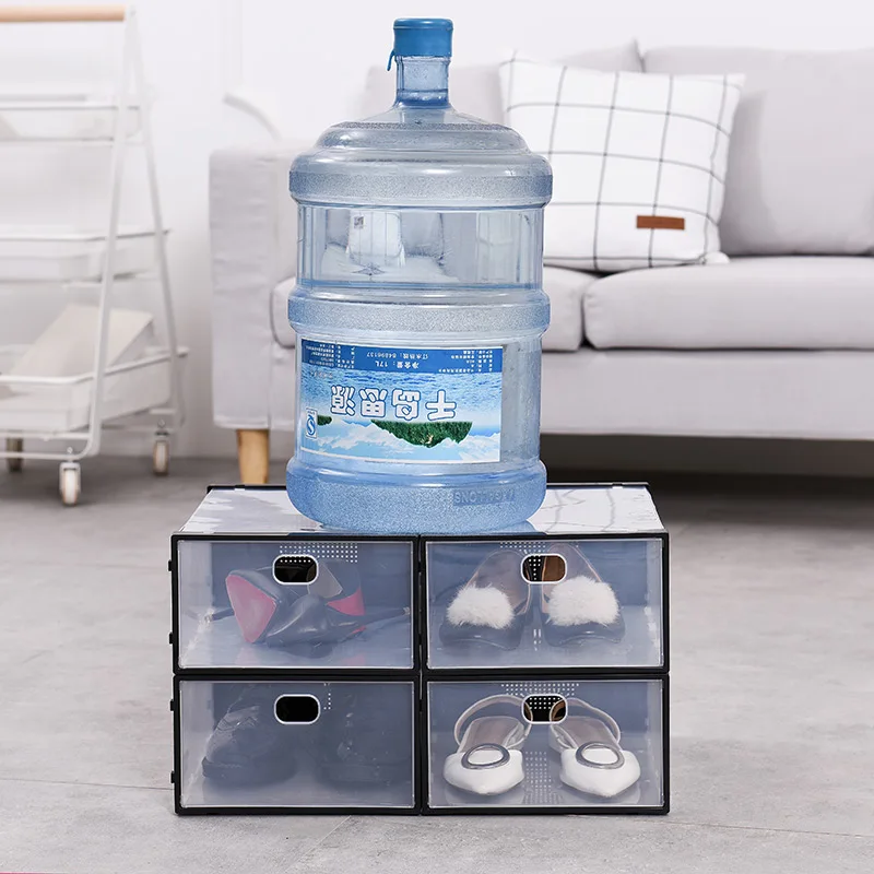 2020 NEW Type Clear Shoe Storage Box Packaging PP Plastic Lady Men Size Shoe Boxes With Plastic Window