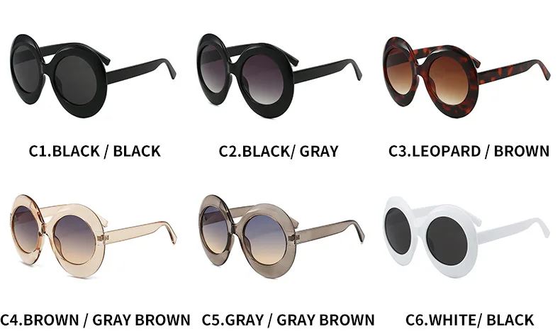 Oversized Round Women Fashion Sunglasses  Luxury Brand Designer Thick Frame Sun Glasses aperçu 4