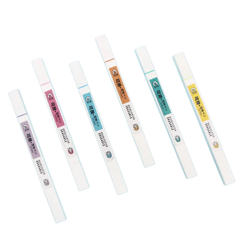 Набор мягких косых наконечников стираемый маркер яркие цветные пластиковые маркеры для студенческой книги пастельный стиль школьного использования-бумажный материал
