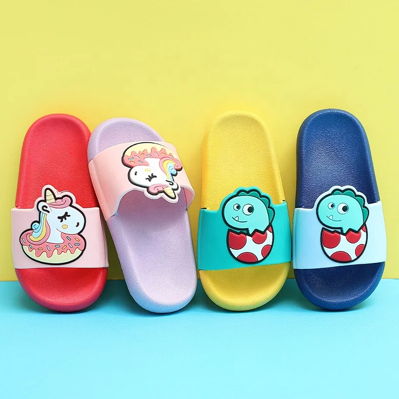 Новинка 2020, повседневная обувь из ПВХ на заказ с животными, Детские сланцы унисекс с мультяшным анимационным рисунком, детские домашние тапочки для девочек и мальчиков