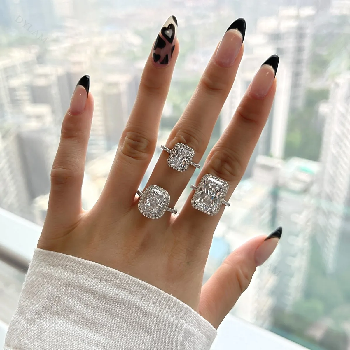 Dylam Luxus Mode Zirkonia Diamant schliff Finger Big Stone 5A Zirkon  Sterling Silber Ring Birne Quadrat Verlobung ringe| Alibaba.com