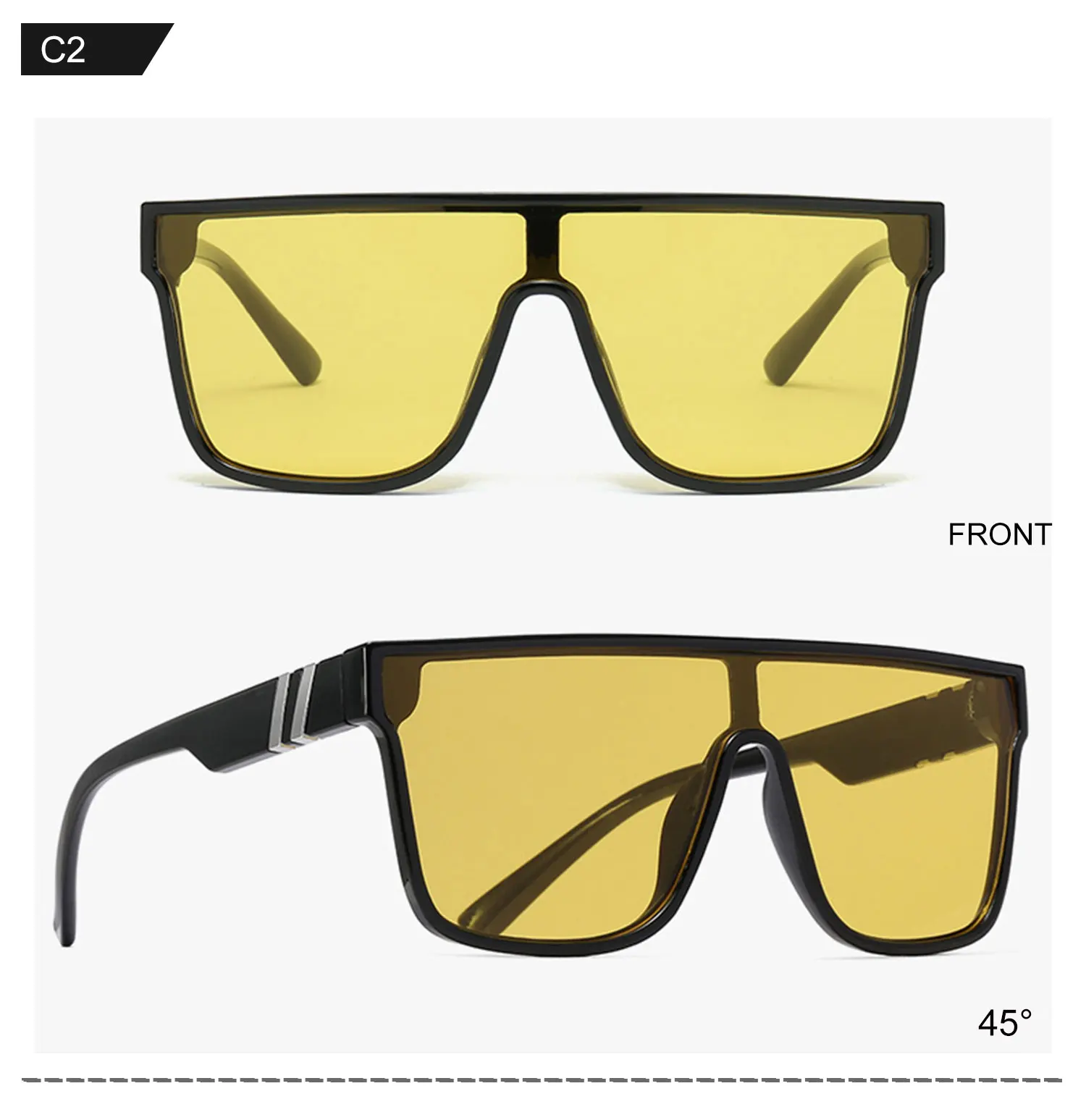 2023 Fashion Oversized Square One Piece Lens Custom Logo Sport Running