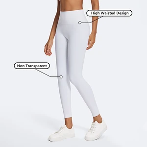 Non See Through White Tights Fitness Leggings No Front Seam High Elastic Workout Leggings Sports Skin Friendly Gym Yoga Pants