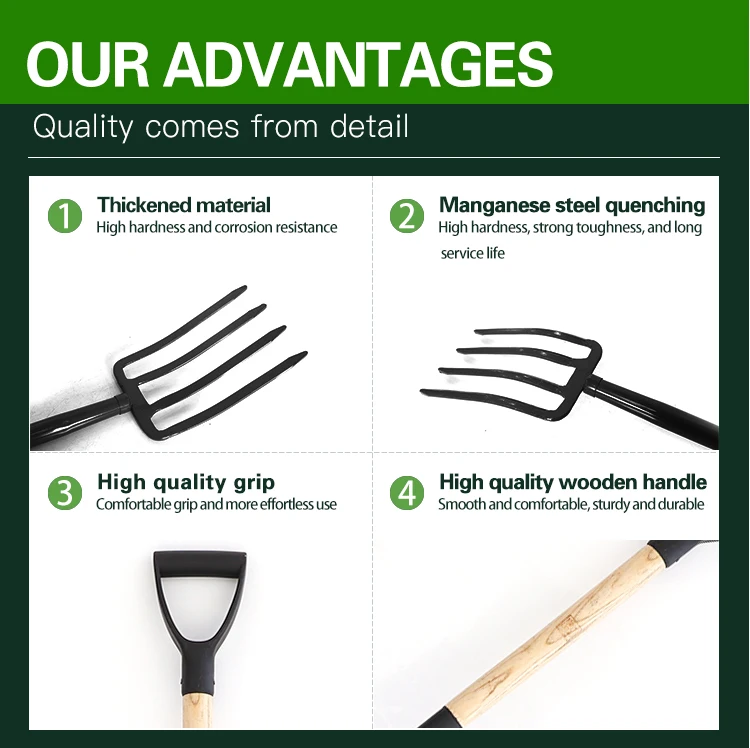 product 24 hours sample  custom agricultural stainless fork hand tools garden fork steel gardening fork-4