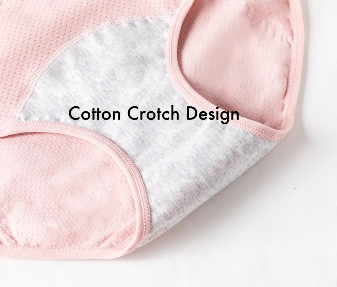 Solid Color Mid Waist 3 Layers Leakproof Cotton Hot Lingerie Menstrual