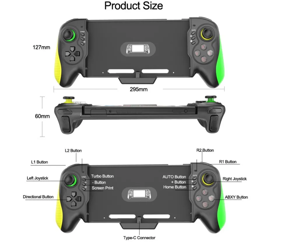Saitake controle de jogo compatível, gamepad de 6 eixos com