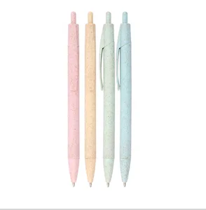Personalized logo Printing Kraft Paper Wheat Straw Eco Pen with Custom logo Eco Promotional Pen