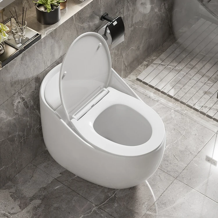 Modern design hotel bathroom round water closet siphon flushing one piece ceramic egg shaped wc toilet supplier