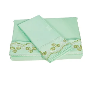 HOME Cheap Cotton Embroidery Bedsheet Lace Bedding Set 100% Cotton