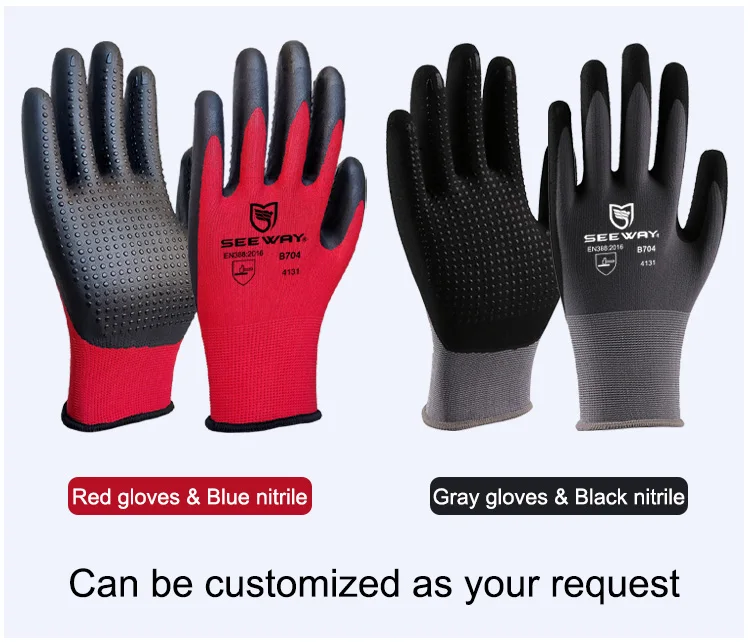 Seeway Foam Nitrile Coated Palm Grip Gloves Oil Resistant Gloves - Buy ...