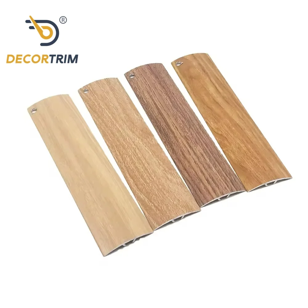 Floor Accessories Wooden Grain Flexible Flat Aluminum Metal Floor Transition Strip Floor Trim