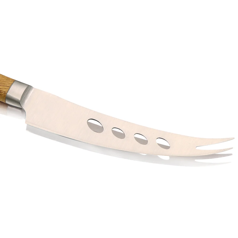 Jaswehome Set of 3 Stainless Steel Cheese Knife With Wood Handle Cheese Knives Cheese Tools Set Cutlery Tablewares