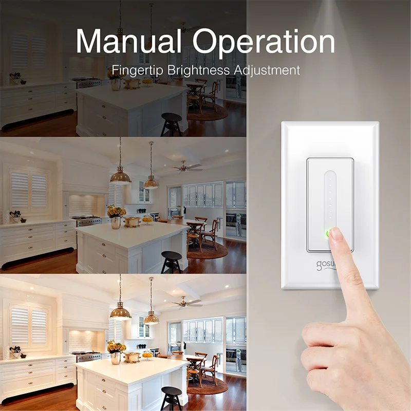 Gosund WIFI Smart Switch LCD Smart Switch works with Alexa Home Can Custom Homekit Australia Black Matt Smart Switch