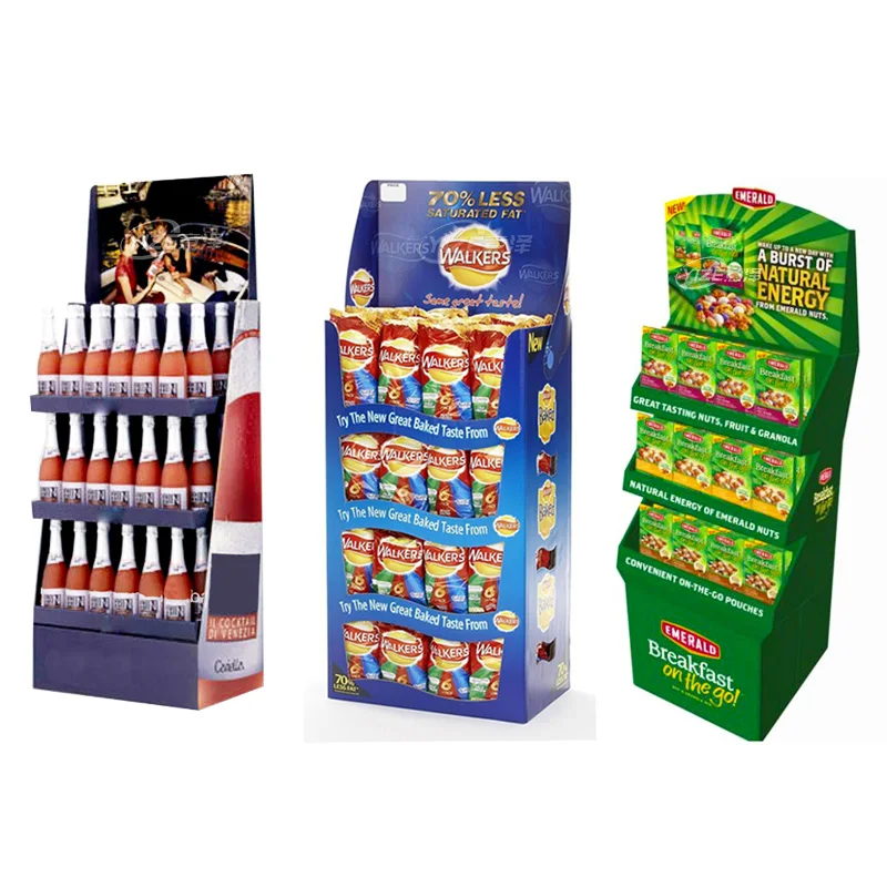 Factory Cardboard Potato Chips Snacks Shop Display Stand Candy Store 