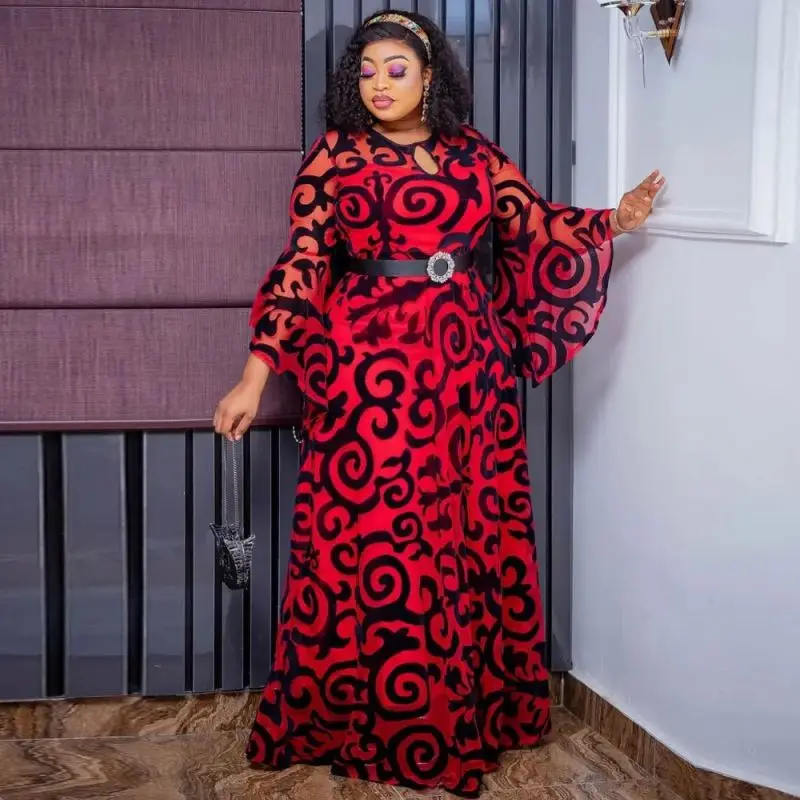 2023 New Plus Size African Chiffon Dresses for Women Elegant Lady Wedding  Evening Party Dresses Summer Nigerian Dashiki Clothes