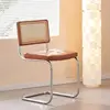 Walnut-colored backrest + dark brown leather seat cushion