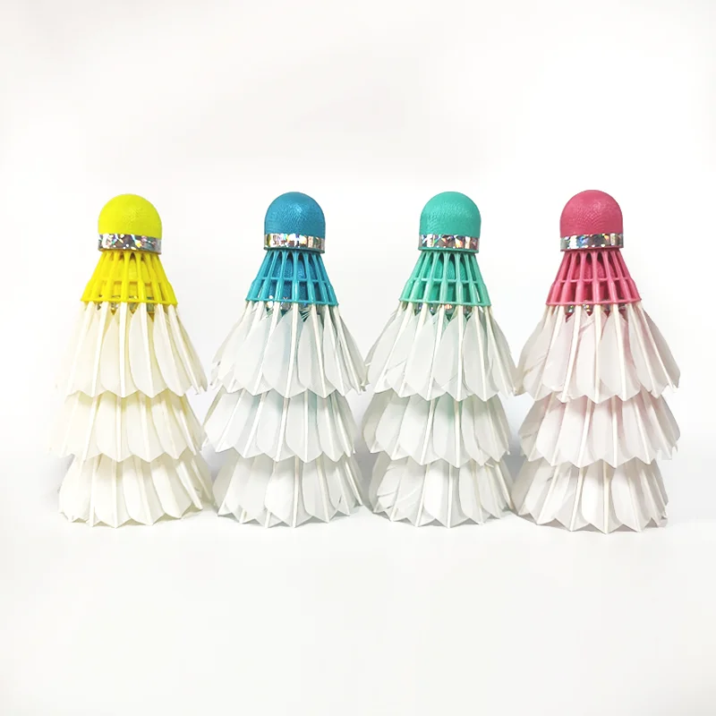 3in1 Hybrid Shuttlecocks Colorful Yellow Green Blue Red Feather Stand Badminton Shuttlecocks