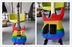 エレキ ギター　エレキギター　リペイント　オリジナル　カラフル　レインボー　虹 エレキ ギターエレキギターリペイントオリジナルカラフルレインボー虹